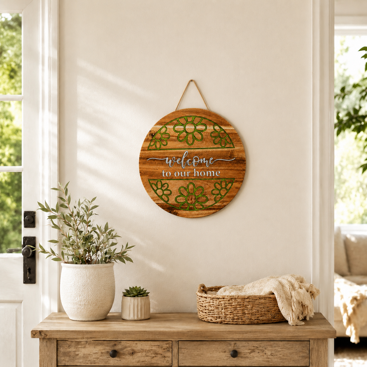 Welcome to Our Home Acacia Wood Sign with Epoxy Inlay