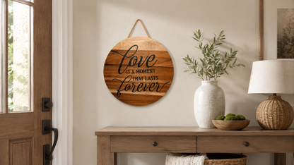 Love is a Moment that Lasts Forever Acacia Wood Sign with Epoxy Inlay