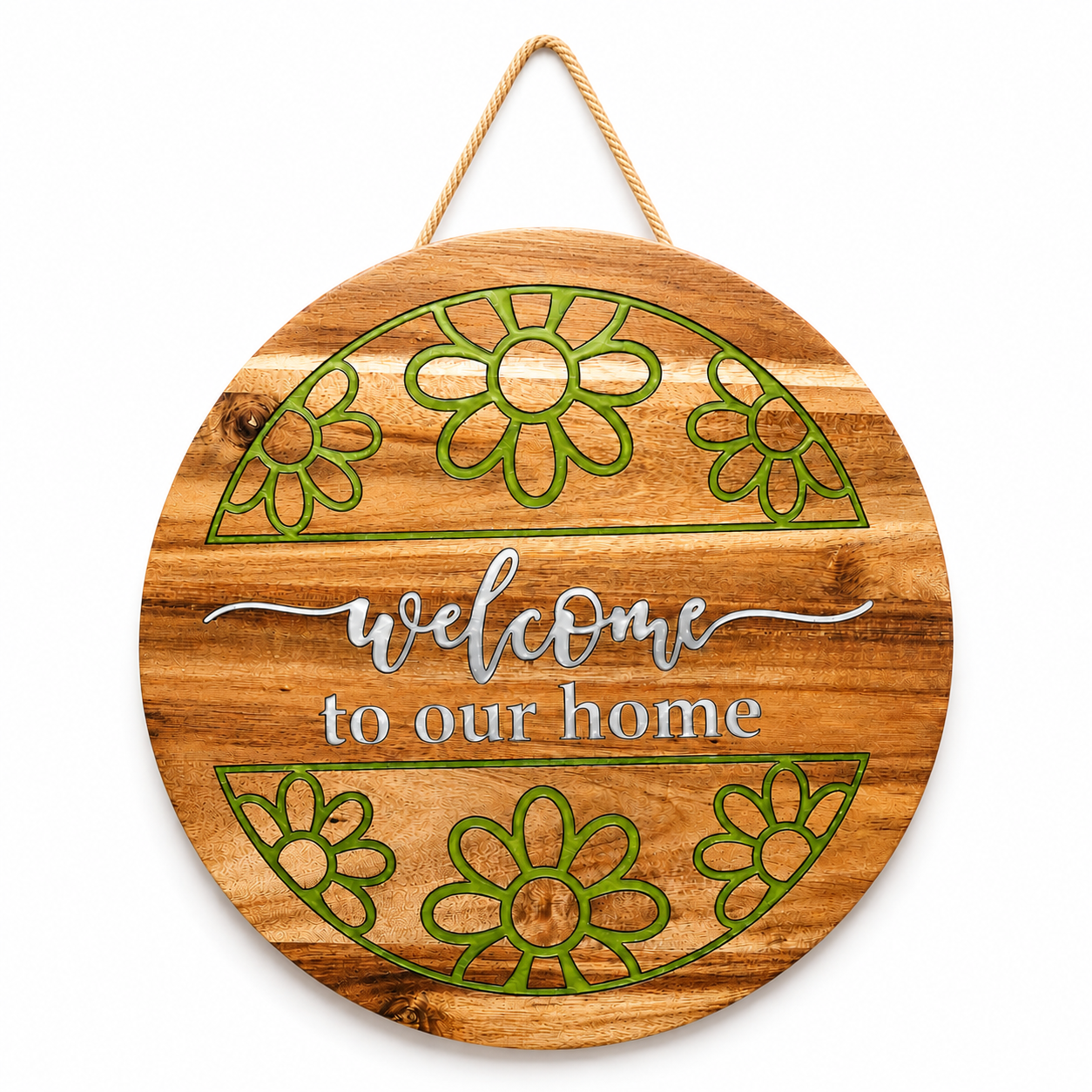 Welcome to Our Home Acacia Wood Sign with Epoxy Inlay