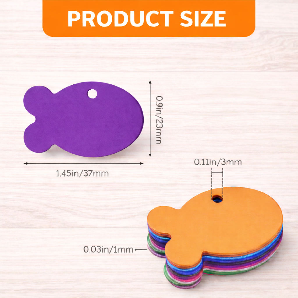 Colorful product with dimensions labeled on a light background